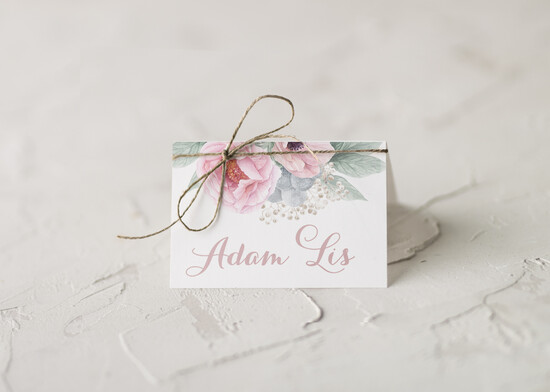 Winietki rustykalne winietki ślubne wizytówki na stół weselny, rustykalne ekologiczne 11/CB/w