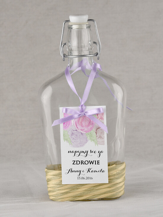 Zawieszki na butelki rustykalne zawieszki na alkohol weselny, rustykalne treści do wyboru 32/rstPOz/zw