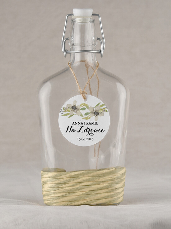 Zawieszki na butelki rustykalne zawieszki na alkohol weselny, rustykalne treści do wyboru 36/rstSZN/zwo