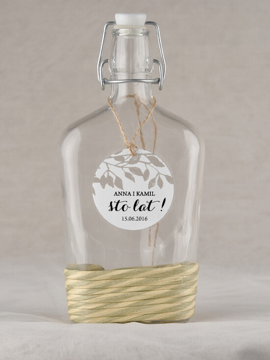 Zawieszki na butelki rustykalne etykieta na alkohol weselny, rustykalne treści do wyboru 42/rstSZN/zwo