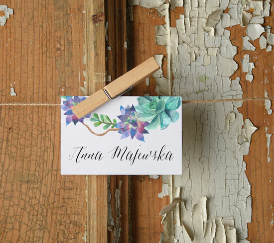 Winietki Boho/etno/pióra karteczki ślubne winietki weselne 06/CC/wKL