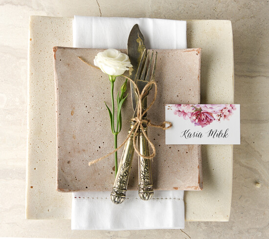 Winietki Boho/etno/pióra winietki ślubne wizytówki na stół weselny 10/bhSZ1/wP