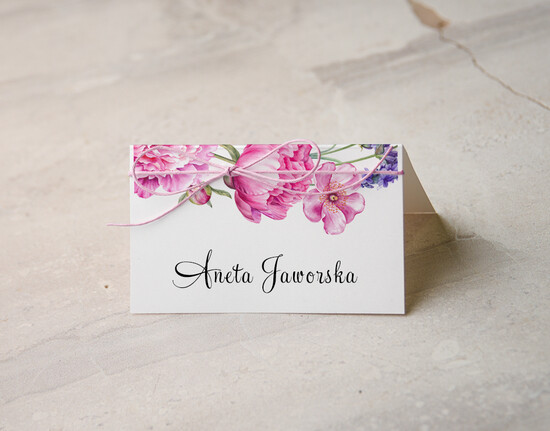 Winietki Boho/etno/pióra winietki ślubne wizytówki na stół weselny 82/ccs/w