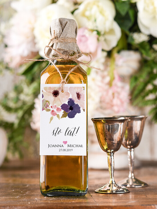 Zawieszki na butelki boho/etno/pióra ślubne zawieszki na alkohole, boho wasz tekst 02/BHszK/zw