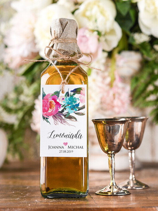 Zawieszki na butelki boho/etno/pióra etykiety na butelki weselne, boho duzo tekstow do wyboru 03/BHszR/zw