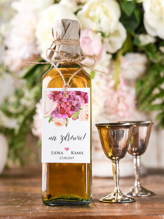 Zawieszki na butelki boho/etno/pióra ślubne zawieszki na alkohol, boho wasz tekst 07/BHszR/zw