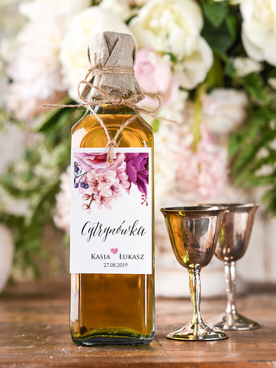 Zawieszki na butelki boho/etno/pióra zawieszki na alkohole weselne, boho wasz tekst 10/BHsz1/zw