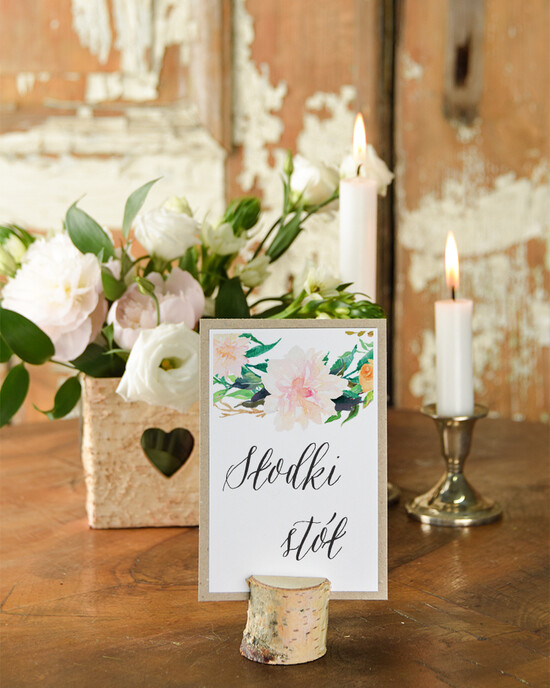 Numery na stół Boho/Etno/Pióra numerki na stoliki ślubne, usadzenie gosci w stylu boho 07/bhSZ2/nr