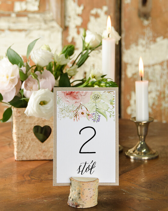 Numery na stół Boho/Etno/Pióra numerki na stół stoły weselne, usadzenie gości grafika boho 12/BHszK1/nr