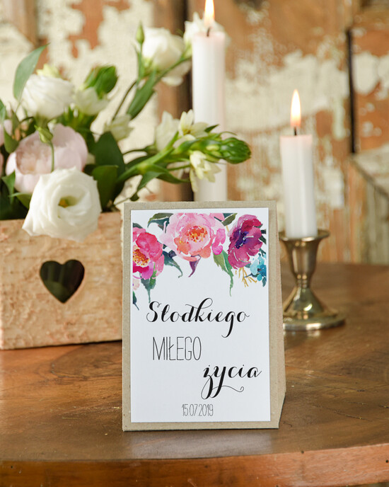 Numery na stół Boho/Etno/Pióra usadzenie gości numery na stół weselny, w stylu boho kwiatowe wzory 18/bhSZ/nrS