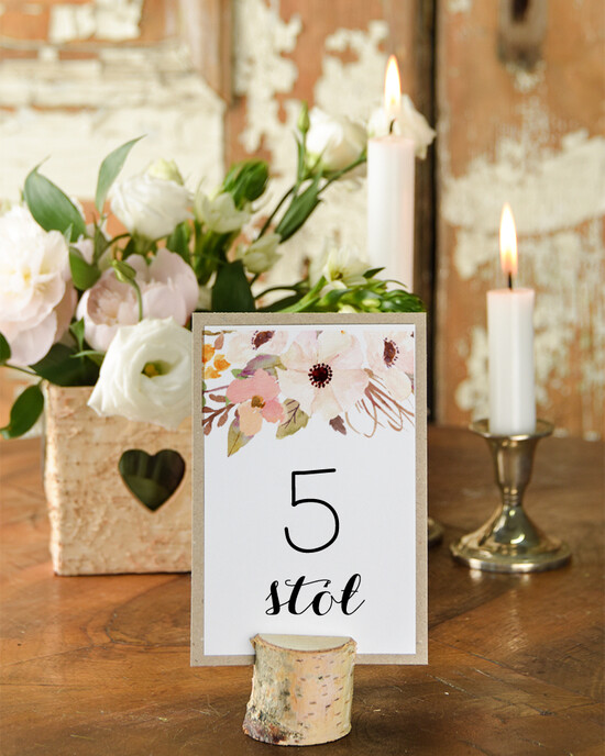 Numery na stół Boho/Etno/Pióra tabliczka z numerem stołu weselnego, boho styl usadzenie gości 19/bhSZ/n