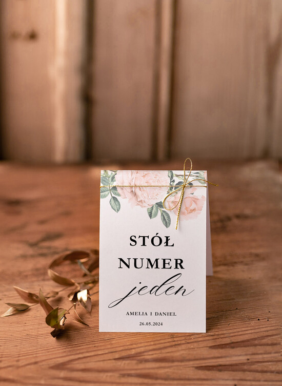 Numery na stół Glamour numerki na stół stoły weselne, złote złocone eleganckie i klasyczne 3/botGLAM/nrS