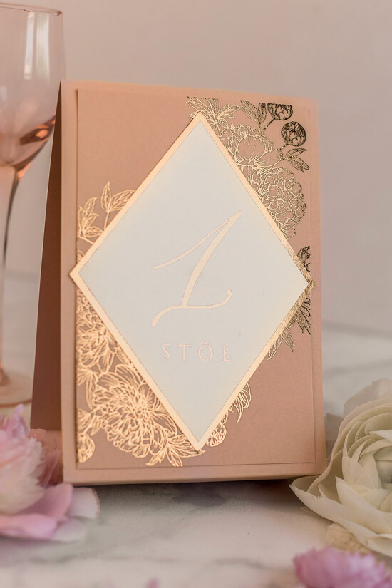 Numery na stół Glamour numery na stoły weselne, złote w stylu glamour 20/glamR/nrS