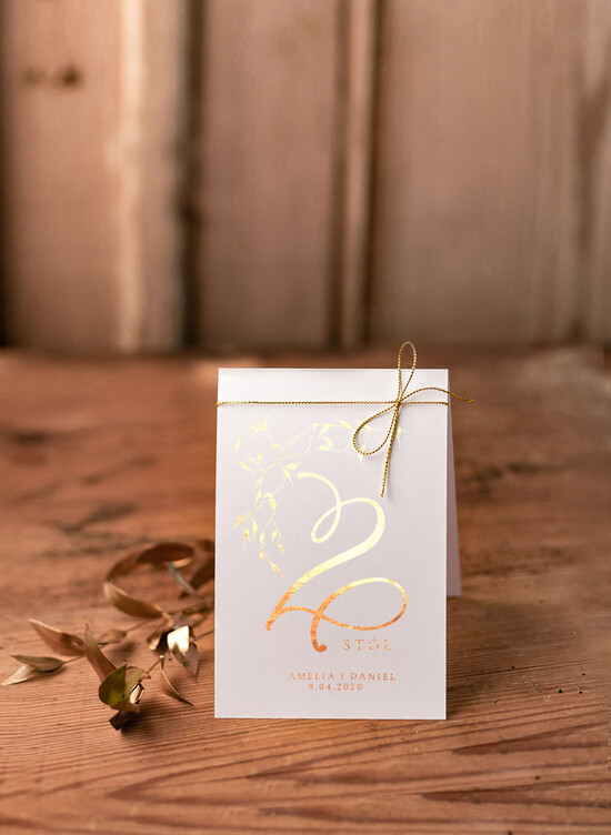 Numery na stół Glamour numerek stojak na stół weselny, złote w stylu glamour 22/gold/nrS