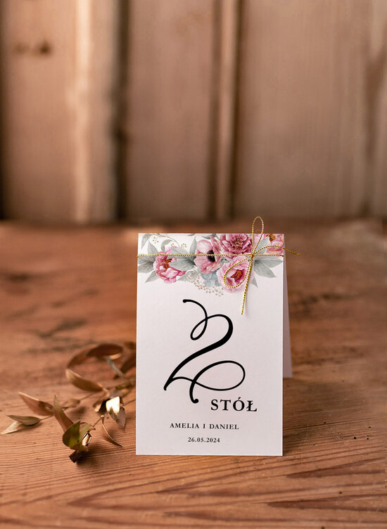 Numery na stół Glamour numerek na stół weselny, zlocone klasyczna elegancja 3/geokap/nrS