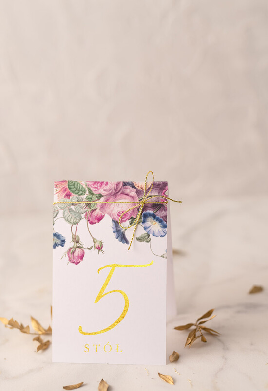 Numery na stół Glamour numery na stoły weselne, styl glamour zlocone i błyszczące 02/goldw/nrS