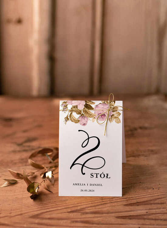 Numery na stół Glamour stojak z numerkiem na stół weselny, złote klasyczne i eleganckie 1/geokap/nrS