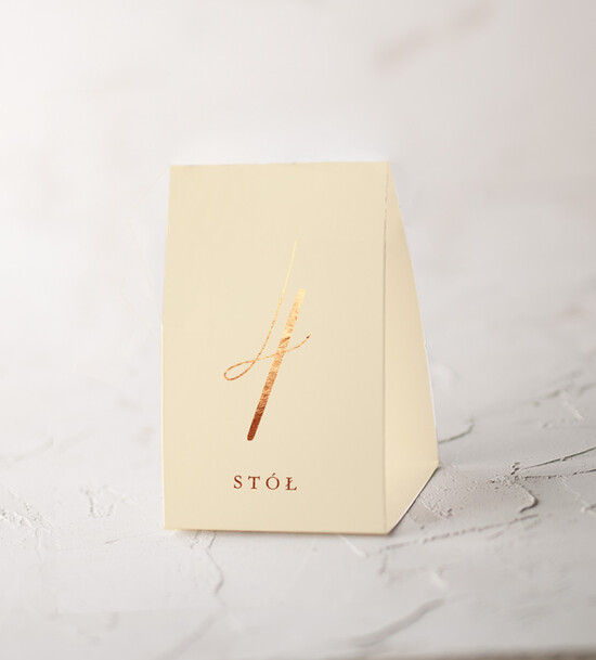 Numery na stół Glamour numerki na stoliki ślubne, złote w stylu glamour 4/gold/nrS