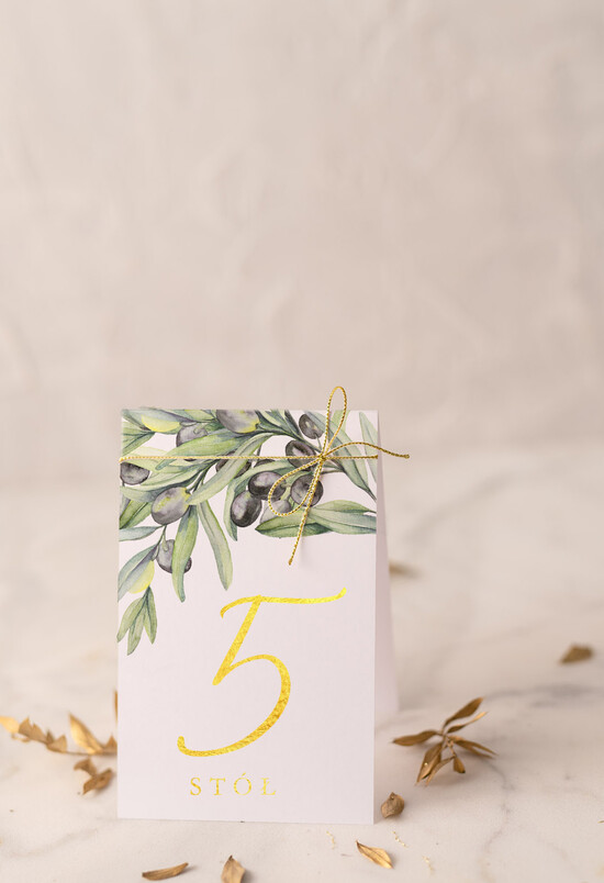 Numery na stół Glamour numerek stojak na stół weselny, zlocone w stylu glamour 06/CBL/nrS