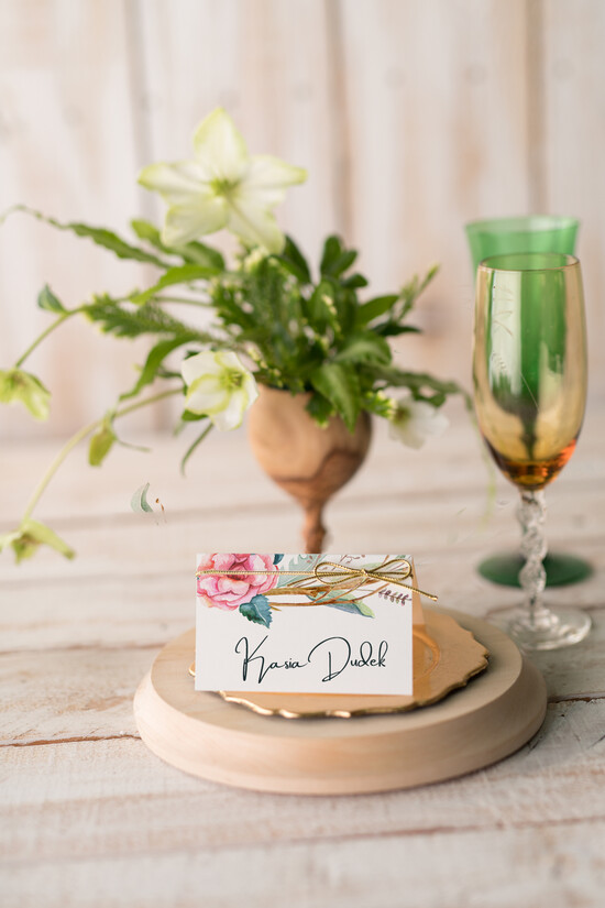 Winietki botaniczne podróżnicze  winietki ślubne wizytówki na stół weselny, botaniczne vintage 09/VbotF/w