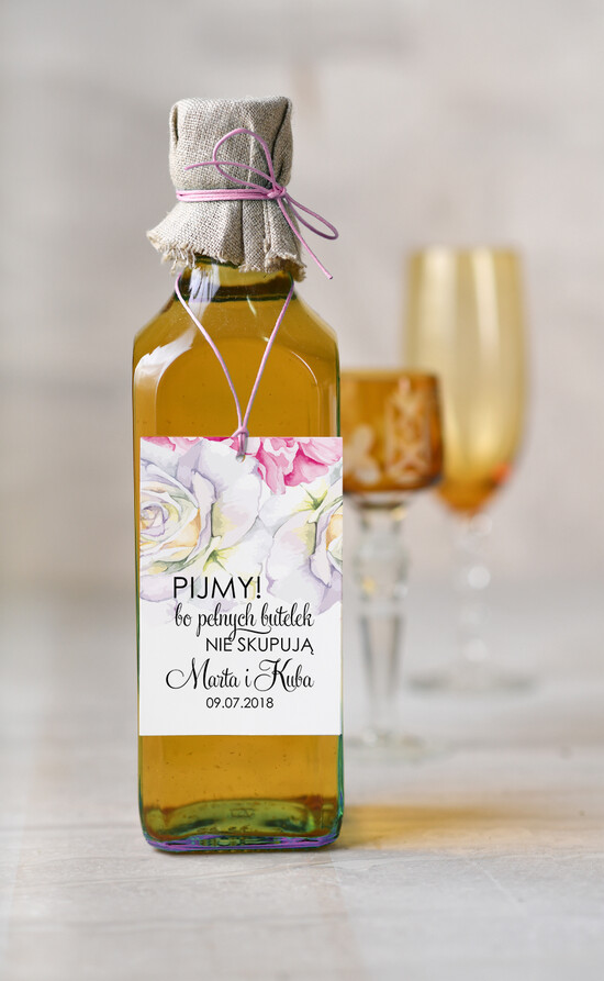 Zawieszki na butelki botaniczne podróżnicze  zawieszka etykieta na alkohole weselne, boho z waszą treścią 20/kolb/zw