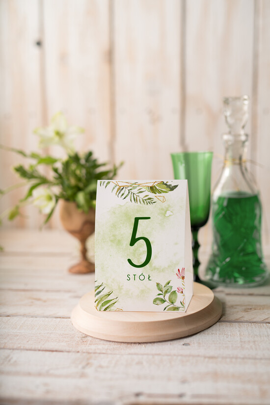 Numery na stół botaniczne podróżnicze  numerek na stół weselny, przepiekne ilustracje w stylu boho 01/VbotF/nrS