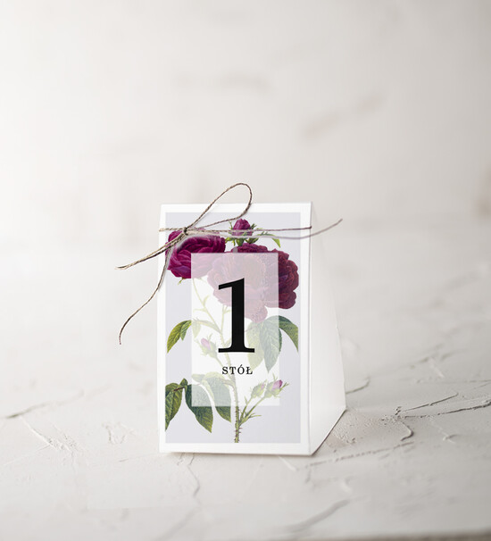 Numery na stół botaniczne podróżnicze  numery na stół gości weselnych, kwiaty boho piekne kolory 01/Vbot1/nrS