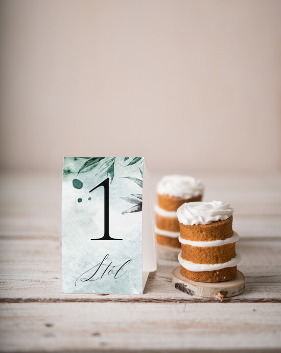 Numery na stół botaniczne podróżnicze  numerek na stół weselny, kwiaty boho piekne kolory 03/Abot/nrS