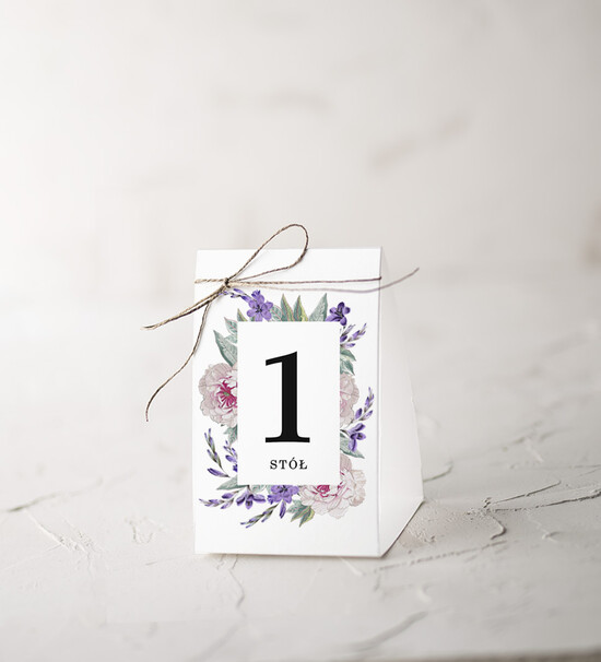 Numery na stół botaniczne podróżnicze  numerek na stół weselny, kwiatowe romantyczne boho 03/Vbot/nrS