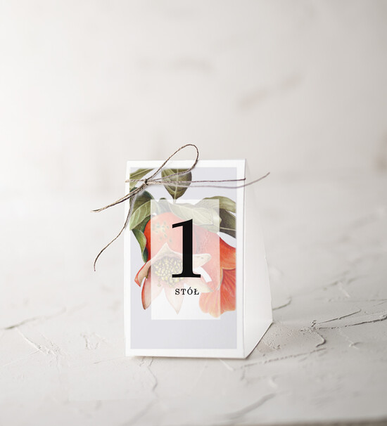 Numery na stół botaniczne podróżnicze  numerek stojak na stół weselny, kwiaty boho piekne kolory 04/Vbot/nrS