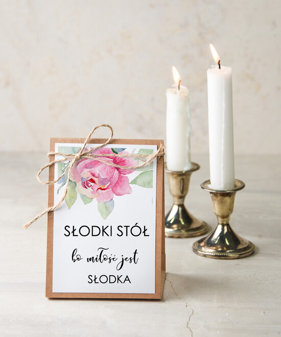 Numery na stół botaniczne podróżnicze  numerek stojak na stół weselny, rustykalne inspiracje boho kwiaty 10/bot/nrS