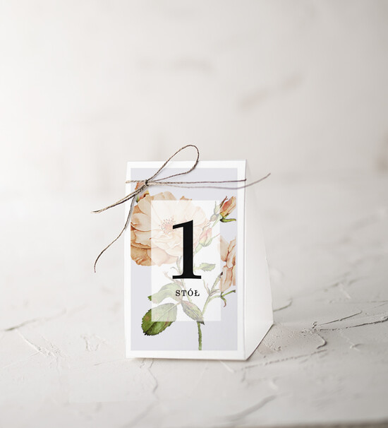 Numery na stół botaniczne podróżnicze  numerki na stół stoły weselne, kwiatowe romantyczne boho 11/Vbot/nrS