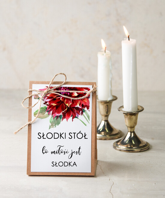 Numery na stół botaniczne podróżnicze  numery na stoły weselne, kwiatowe romantyczne boho 15/bot/nrS