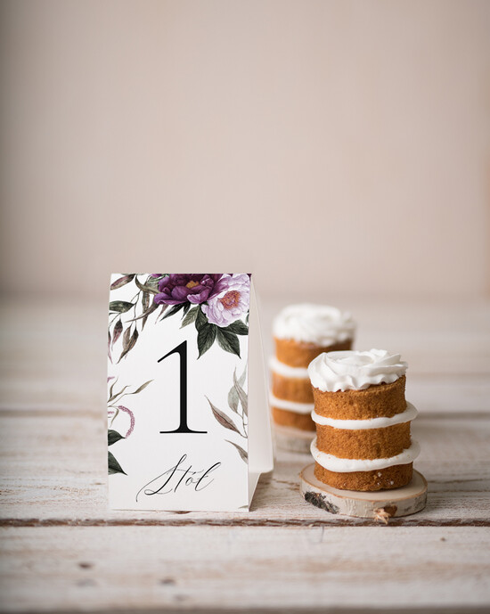 Numery na stół botaniczne podróżnicze  numery na stoły weselne, kwiaty boho piekne kolory 11/VbotF/nrS