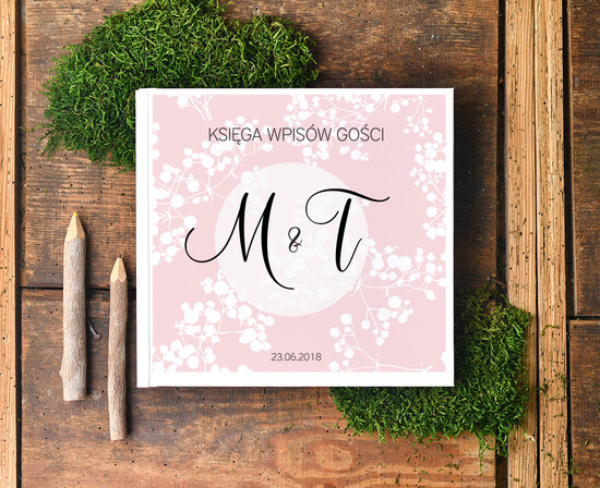 Księgi wpisów gości botaniczne ksiega zyczen na wesele, boho romantyczne kwiaty wasza tresc 04/kolb/kwg