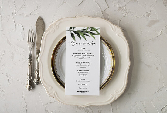 Menu rustykalne ślubne menu karta potraw weselnych, rustykalne dowolna treść 01/NWK/m