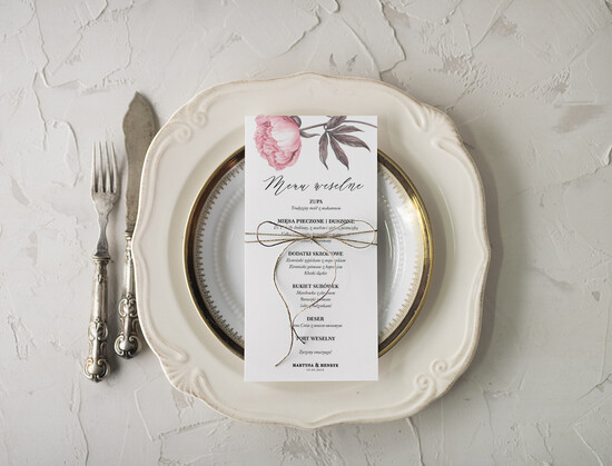 Menu rustykalne weselne menu karta potraw weselnych, rustykalne wasza treść 09/NWK/m