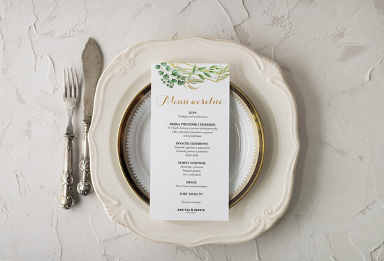 Menu rustykalne menu weselne na stoły karta dań weselnych, rustykalne eko dowolona tresc 2/CB/m