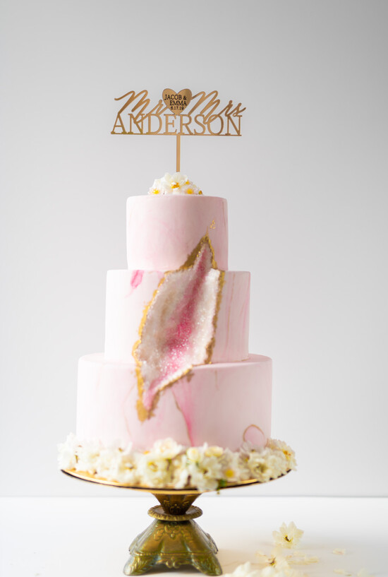 Figurki na tort / cake topper statuetki akryl złoty spersonalizowany toper na tort ślubny błyszcząca plexi 18/topperpelxi/ST