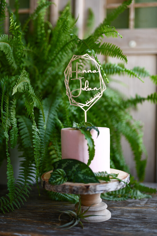 Figurki na tort / cake topper statuetki akryl złoty topper na tort weselny błyszczące napisy  50/topperpelxi/ST