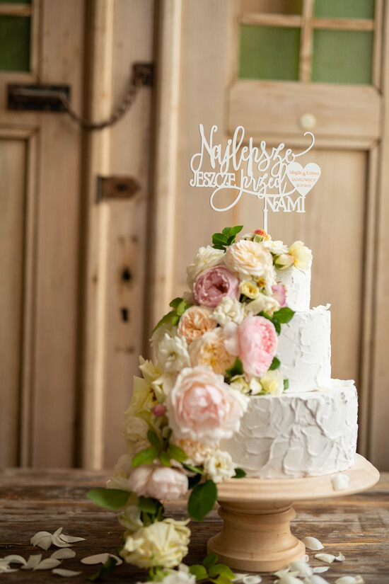 Figurki na tort / cake topper statuetki akryl biały napis ozdoba tortu weselnego  12/topperpelxi/ST