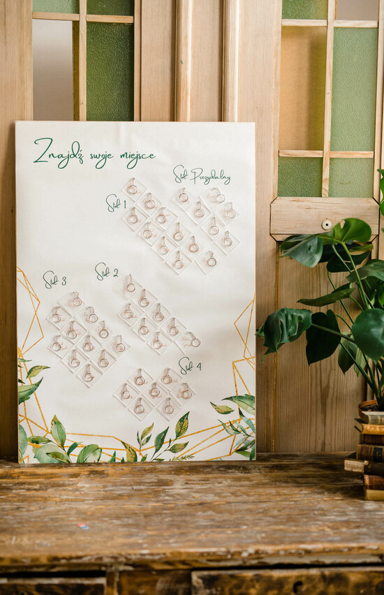 Plany stołów plakat z brelokami tablica informacyjna dla gości weselnych 1/tabl/brel