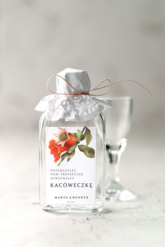 Podziękowania dla Gości Weselnych Butelki prezenty dla gości na weselu, buteleczki 100 ml ślubne kacowki 04/Vbot/bPOdgo