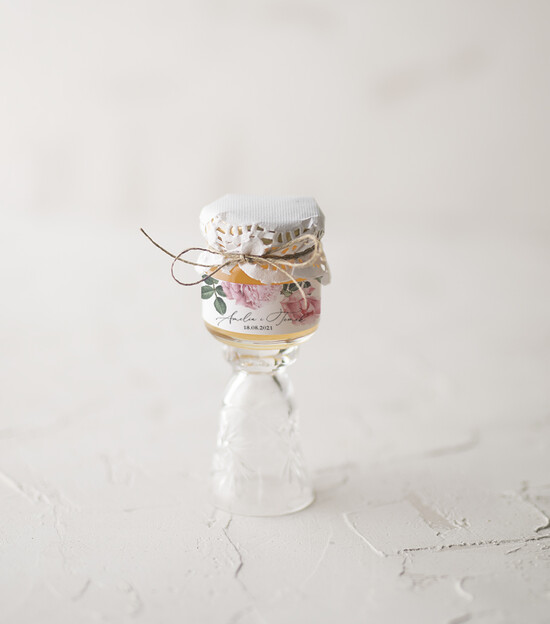 Słodkości / miodki - czekoladki Miody i słoiczki Nutella pomysłowe podziękowania dla gości, miodki w słoiczkach 10/CB/MD