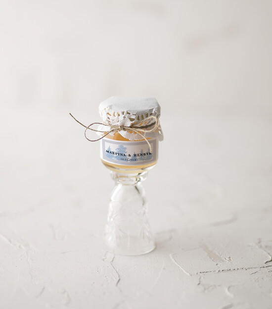 Słodkości / miodki - czekoladki Miody i słoiczki Nutella upominki podziękowania za przybycie po ślubie, słoiczki miodu 07/NWK/MD