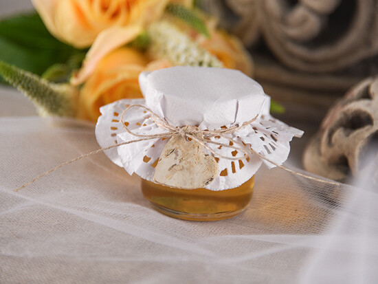 Słodkości / miodki - czekoladki Miody i słoiczki Nutella podziękowania dla gości po weselu, miodki na ślub 14/mkl/MD