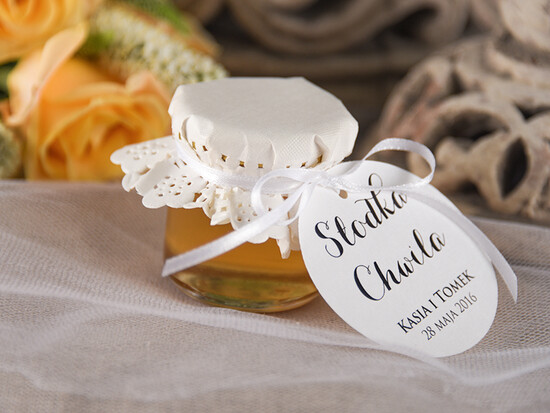 Słodkości / miodki - czekoladki Miody i słoiczki Nutella cudowne podziękowania, personalizowany miodek 18/mkl/MD