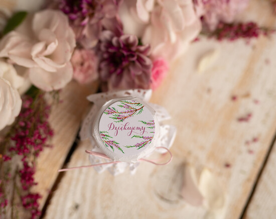 Słodkości / miodki - czekoladki Miody i słoiczki Nutella oryginalne podziękowania dla gości weselnych, małe miodziki 1/wrzos/MD