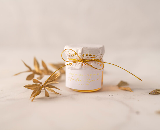Słodkości / miodki - czekoladki Miody i słoiczki Nutella prezencik dla gości weselnych, personalizowany miod 1/CBL/MD