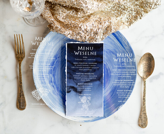 Menu special line karta potraw menu weselnych inspirowana grą o tron  1/GOT/m